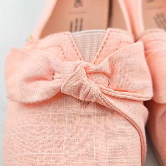 TOMS Women’s Classic Espadrille Flats Sz 6.5 Linen Spanish Villa Bow Crosshatch - Picture 5 of 11